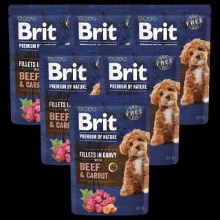 Brit Premium Adult BeefCarrot Fillets in Gravy Mokra Karma z wołowiną dla psa 24x85g (sos) PAKIET