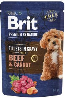 Brit Premium Adult BeefCarrot Fillets in Gravy Mokra Karma z wołowiną dla psa 85g (sos)