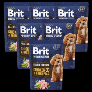 Brit Premium Adult ChickenGreen Peas Fillets Mokra Karma z kurczakiem dla psa 24x85g (sos) PAKIET