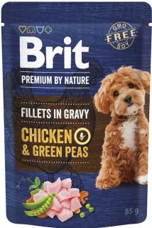 Brit Premium Adult ChickenGreen Peas Fillets Mokra Karma z kurczakiem dla psa 85g (sos)