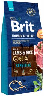 Brit Premium by Nature Pies Adult Sensitive Lamb  Rice Sucha Karma z jagnięciną 15kg