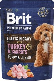 Brit Premium Junior TurkeyCarrot Fillets Mokra Karma z inykiem dla psa 85g (sos)