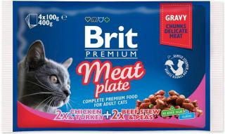 Brit Premium Kot Meat Plate Mokra Karma z mięsem 4x100g