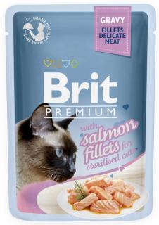 Brit Premium Kot with Salmon Fillets for Sterilised Gravy Mokra Karma z łososiem 85g