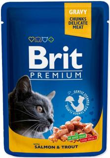 Brit Premium Kot with Salmon  Trout Mokra Karma z łososiem i pstrągiem 100g
