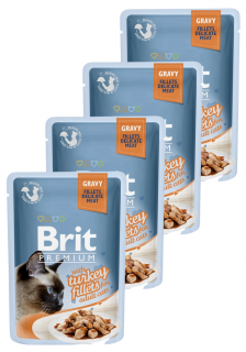 Brit Premium Kot with Turkey Fillets for Adult Cats Gravy Mokra Karma z indykiem 24x85g PAKIET