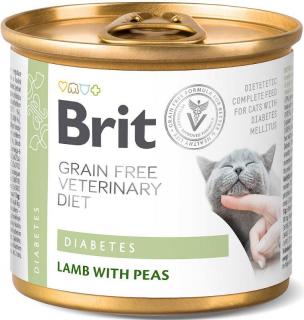 Brit Veterinary Diet Kot Diabetes LambPea Mokra Karma z jagnięciną 200g