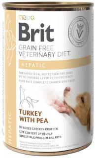Brit Veterinary Diet Pies Hepatic TurkeyPea Mokra Karma z indykiem 400g