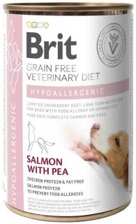 Brit Veterinary Diet Pies Hypoallergenic SalmonPea Mokra Karma z łososiem 400g