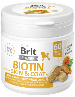 Brit Vitamin Biotin SkinCoat Care Suplement witaminowy dla psa 120g (60tab)