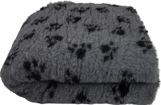 BUBA Pet Dry Bed Legowisko antypoślizgowe szare w łapki dla psa 75x50cm nr A11