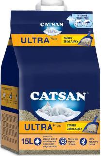 Catsan Ultra Plus Żwirek naturalny poj. 15l WYPRZEDAŻ