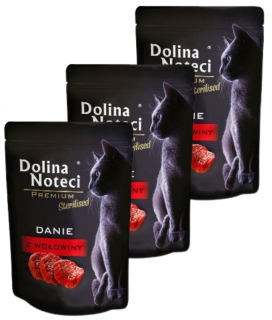 Dolina Noteci Kot Premium Adult  Sterilised Danie z wołowiny Mokra Karma 10x85g SASZETKA