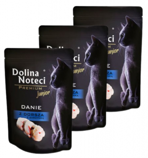 Dolina Noteci Kot Premium Junior Danie z dorsza z sardynką Mokra Karma 10x85g SASZETKA
