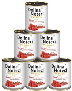 Dolina Noteci Pies Premium Pure Beef with brown rice Mokra Karma z wołowiną 6x800g PAKIET