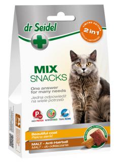 Dr Seidel Smakołyki Mix 2w1 na piękną sierść i odkłaczanie Koci Przysmak 60g