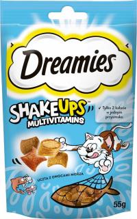 Dreamies Shake Ups Multivitamins Przysmaki Uczta z owocami morza 55g