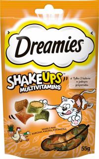 Dreamies Shake Ups Multivitamins Przysmaki z kurczakiem, kaczką i kocimiętką 55g