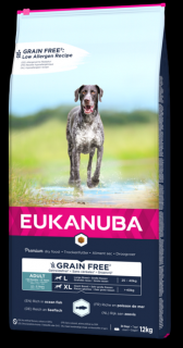 Eukanuba Pies Grain Free Adult Large Ocean Fish Sucha Karma z rybami ocenicznymi 12kg