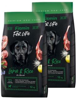 Fitmin Pies For Life Adult Lamb  Rice Sucha Karma z jagnięciną 2x12kg DWU-PAK