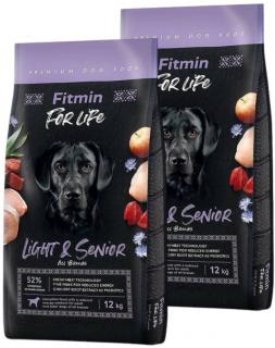 Fitmin Pies For Life Light  Senior Adult Sucha Karma 2x12kg DWU-PAK