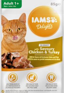 IAMS Cat Delights ChickenTurkey Mokra Karma z kurczakiem i indykiem dla kota 85g