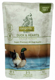 Isegrim Roots Duck  Hearts Mokra Karma z kaczką dla psa 410g