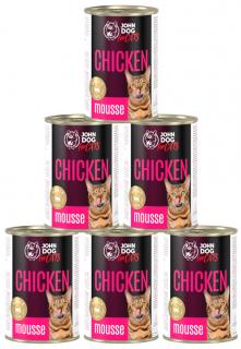 John Dog for Cats Kot Mus Kurczak Mokra karma 6x400g