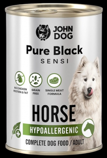 John Dog Pies Adult Pure Black Sensi Hypoallergenic Mokra Karma z Koniną 400g