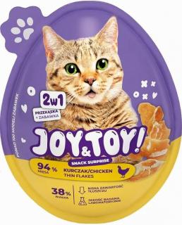 JOYTOY CAT Jajko Niespodzianka Przysmak z kurczakiem + zabawka 2w1 dla kota