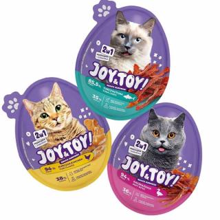 JOYTOY CAT Jajko Niespodzianka Przysmak + zabawka 2w1 dla kota MIX SMAKÓW op. 3x20g ZESTAW