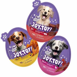 JOYTOY DOG Jajko Niespodzianka Przysmak + zabawka 2w1 dla psa MIX SMAKÓW op. 3x20g ZESTAW