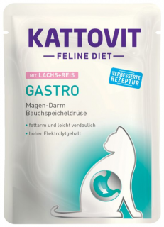 Kattovit Feline Diet Kot Gastro Mokra Karma z łososiem i ryżem 85g