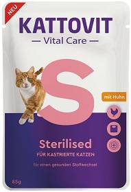 Kattovit Vital Care Sterilised  (Huhn) Mokra Karma z kurczakiem dla kota op. 85g