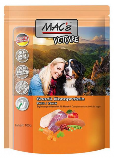 Mac's Vetcare Snack Monoprotein Duck przysmak 100g [Data ważności: 14.05.2024]