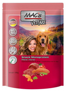 Mac's Vetcare Snack Monoprotein Horse przysmak 100g