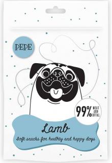 Paka Zwierzaka Pies PEPE mini chunkies Lamb przysmak z jagnięciny 70g