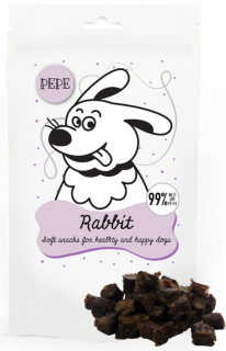 Paka Zwierzaka Pies PEPE mini chunkies Rabbit przysmak z królika 70g