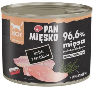 Pan Mięsko Kot Adult Mokra Karma z indykiem i królikiem 200g