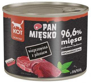 Pan Mięsko Kot Adult Mokra Karma z wieprzowiną i jeleniem 200g
