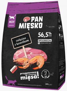 Pan Mięsko Kot Adult Sucha karma z cielęciną i krewetkami 400g