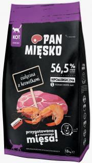 Pan Mięsko Kot Small Adult Sucha karma z cielęciną i krewetkami 1,6kg