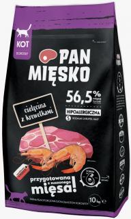 Pan Mięsko Kot Small Adult Sucha karma z cielęciną i krewetkami 10kg