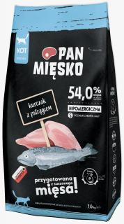 Pan Mięsko Kot Small Adult Sucha karma z kurczakiem i pstrągiem 1,6kg