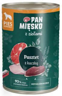 Pan Mięsko Pies Adult Mokra Karma Pasztet z kaczką i ziołami 400g