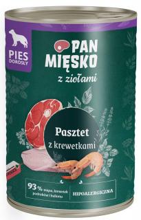 Pan Mięsko Pies Adult Mokra Karma Pasztet z krewetkami i ziołami 400g