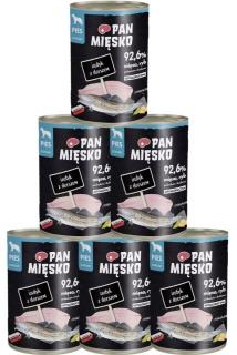 Pan Mięsko Pies Adult Mokra Karma z indykiem i dorszem dla psa 6x400g PAKIET