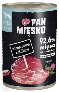 Pan Mięsko Pies Adult Mokra Karma z wieprzowiną i dzikiem 400g