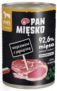Pan Mięsko Pies Adult Mokra Karma z wieprzowiną i jagnięciną 400g