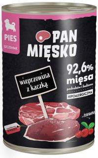 Pan Mięsko Pies Puppy Mokra Karma z wieprzowiną i kaczką 400g